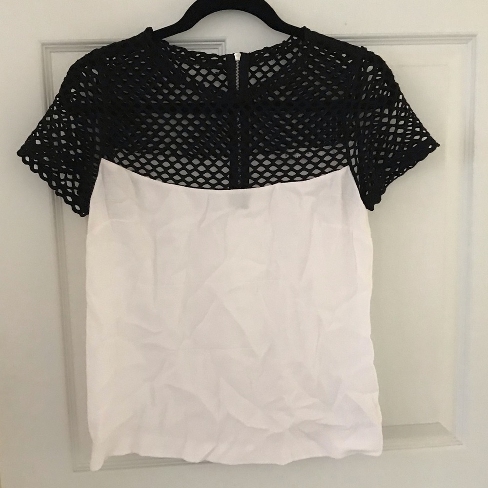 Sandro black net top